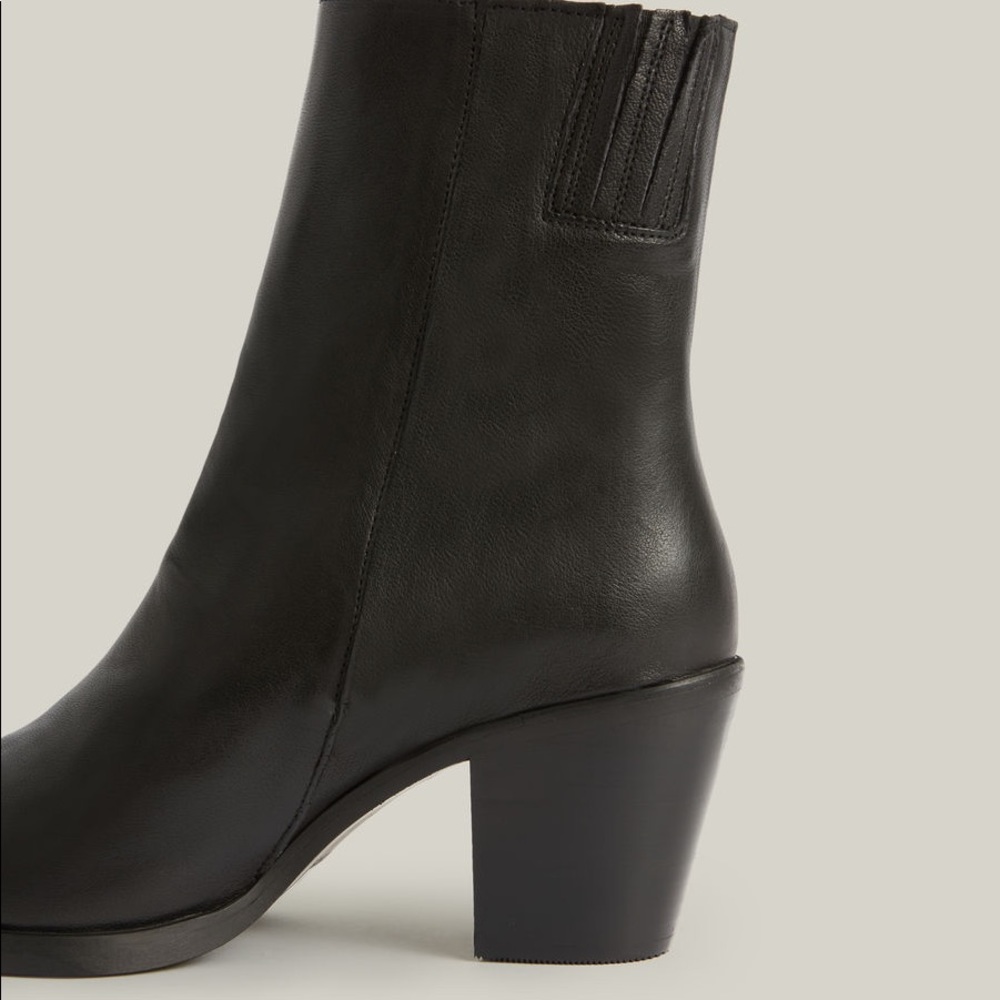 ISO AllSaints | Cohen black leather heeled ankle boot - Picture 2 of 4